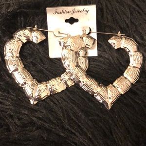 Heart shaped bamboo earrings